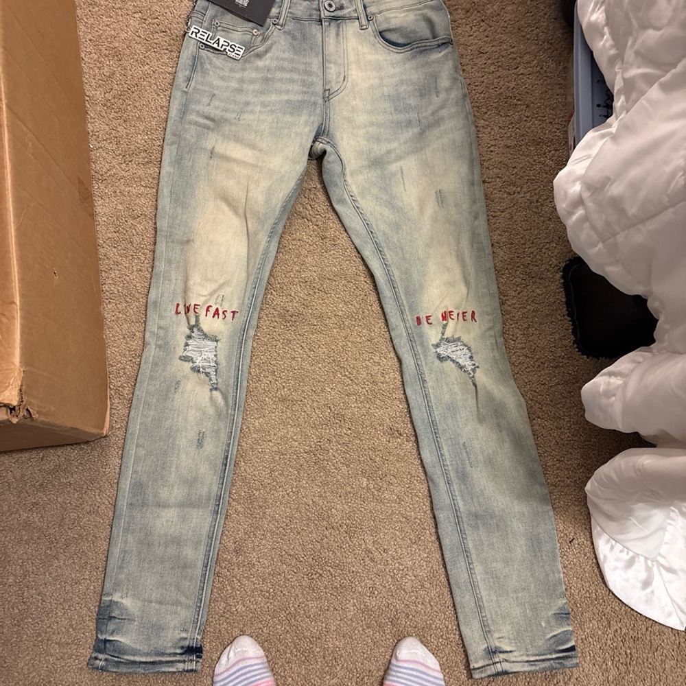 Men's Relapse Jeans Light Blue Distressed Jeans